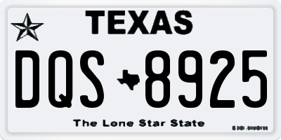 TX license plate DQS8925