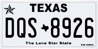 TX license plate DQS8926