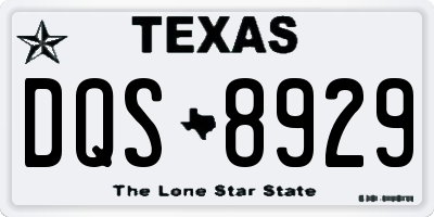 TX license plate DQS8929