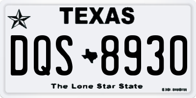 TX license plate DQS8930