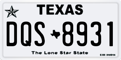 TX license plate DQS8931