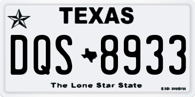 TX license plate DQS8933