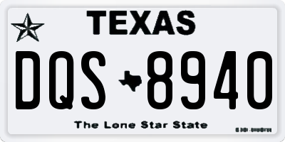 TX license plate DQS8940