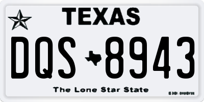 TX license plate DQS8943