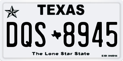 TX license plate DQS8945