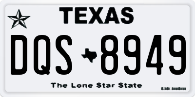 TX license plate DQS8949