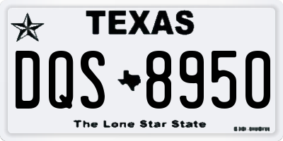 TX license plate DQS8950