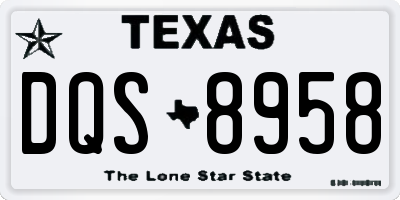 TX license plate DQS8958