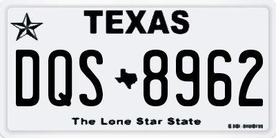 TX license plate DQS8962