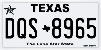 TX license plate DQS8965