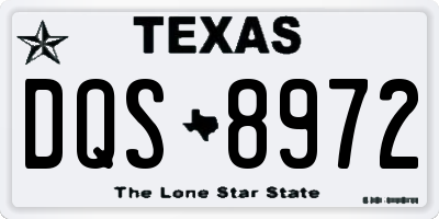 TX license plate DQS8972
