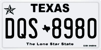 TX license plate DQS8980