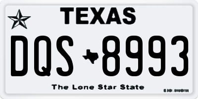 TX license plate DQS8993
