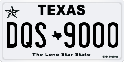 TX license plate DQS9000