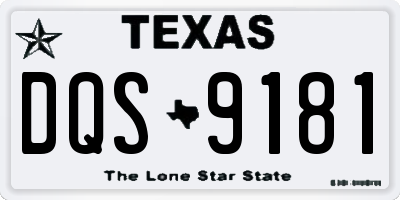 TX license plate DQS9181