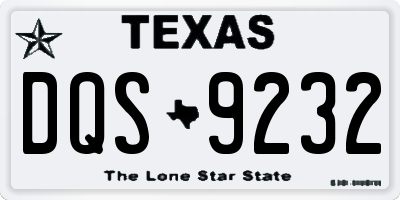 TX license plate DQS9232
