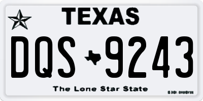 TX license plate DQS9243