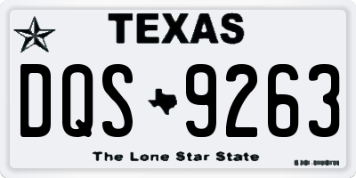 TX license plate DQS9263