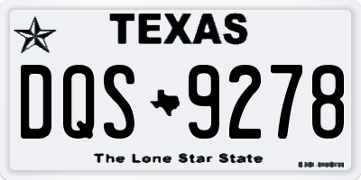 TX license plate DQS9278