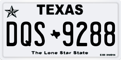 TX license plate DQS9288