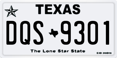 TX license plate DQS9301