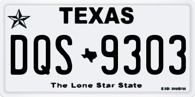 TX license plate DQS9303
