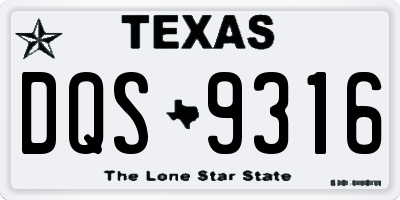 TX license plate DQS9316
