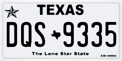 TX license plate DQS9335