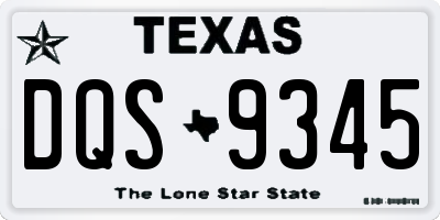 TX license plate DQS9345