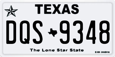 TX license plate DQS9348