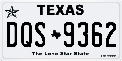 TX license plate DQS9362