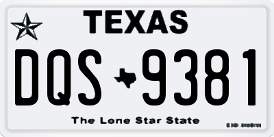 TX license plate DQS9381