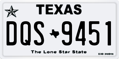 TX license plate DQS9451