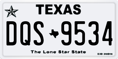 TX license plate DQS9534