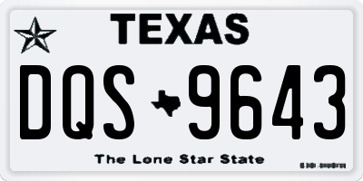 TX license plate DQS9643