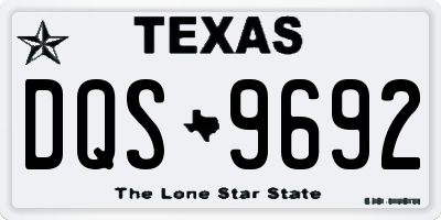 TX license plate DQS9692