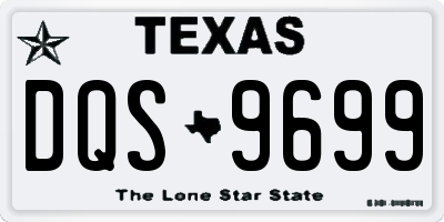 TX license plate DQS9699