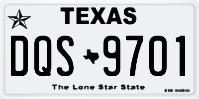 TX license plate DQS9701
