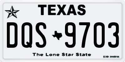 TX license plate DQS9703