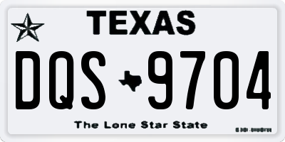 TX license plate DQS9704