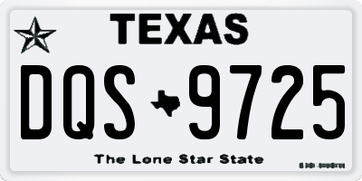 TX license plate DQS9725