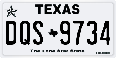 TX license plate DQS9734