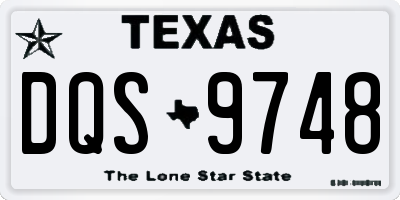 TX license plate DQS9748