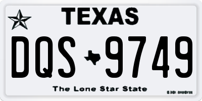 TX license plate DQS9749