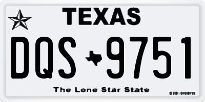 TX license plate DQS9751