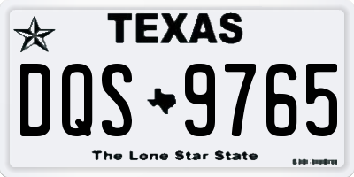TX license plate DQS9765