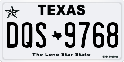 TX license plate DQS9768