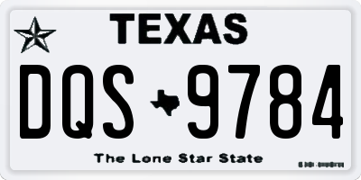 TX license plate DQS9784