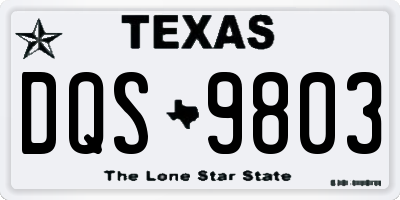TX license plate DQS9803