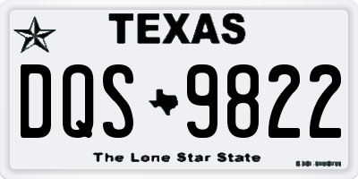 TX license plate DQS9822
